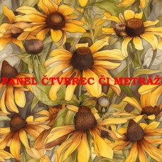 Látkový panel či metráž kolekce KVĚTINY 300-139 Látkový panel či metráž kolekce KVĚTINY 300-139