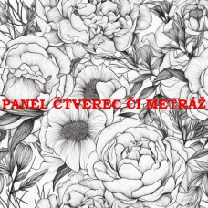 Látkový panel či metráž kolekce KVĚTINY 300-140 Látkový panel či metráž kolekce KVĚTINY 300-140