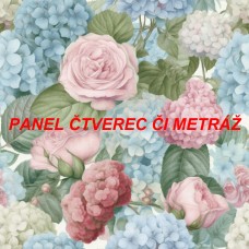 Látkový panel či metráž kolekce KVĚTINY 300-141 Látkový panel či metráž kolekce KVĚTINY 300-141