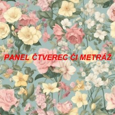 Látkový panel či metráž kolekce KVĚTINY 300-145 Látkový panel či metráž kolekce KVĚTINY 300-145