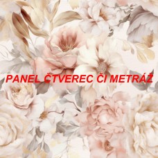 Látkový panel či metráž kolekce KVĚTINY 300-148 Látkový panel či metráž kolekce KVĚTINY 300-148