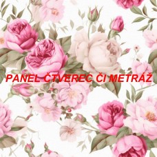 Látkový panel či metráž kolekce KVĚTINY 300-163 Látkový panel či metráž kolekce KVĚTINY 300-163