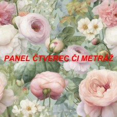 Látkový panel či metráž kolekce KVĚTINY 300-164 Látkový panel či metráž kolekce KVĚTINY 300-164