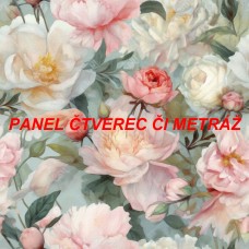 Látkový panel či metráž kolekce KVĚTINY 300-172 Látkový panel či metráž kolekce KVĚTINY 300-172