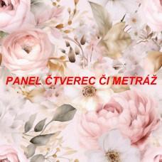 Látkový panel či metráž kolekce KVĚTINY 300-176 Látkový panel či metráž kolekce KVĚTINY 300-176