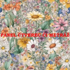 Látkový panel či metráž kolekce KVĚTINY 300-62 Látkový panel či metráž kolekce KVĚTINY 300-62