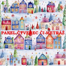 Látkový panel či metráž kolekce KRAJINA, DŮM 311-115 Látkový panel či metráž kolekce KRAJINA, DŮM 311-115
