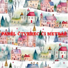 Látkový panel či metráž kolekce KRAJINA, DŮM 311-116 Látkový panel či metráž kolekce KRAJINA, DŮM 311-116