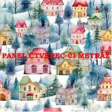 Látkový panel či metráž kolekce KRAJINA, DŮM 311-119 Látkový panel či metráž kolekce KRAJINA, DŮM 311-119