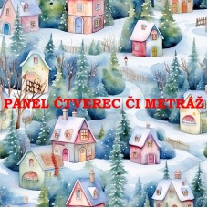 Látkový panel či metráž kolekce KRAJINA, DŮM 311-120 Látkový panel či metráž kolekce KRAJINA, DŮM 311-120