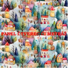Látkový panel či metráž kolekce KRAJINA, DŮM 311-126 Látkový panel či metráž kolekce KRAJINA, DŮM 311-126