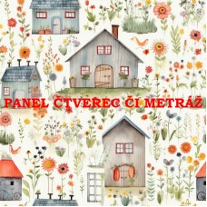 Látkový panel či metráž kolekce KRAJINA, DŮM 311-20 Látkový panel či metráž kolekce KRAJINA, DŮM 311-20