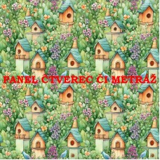 Látkový panel či metráž kolekce KRAJINA, DŮM 311-324 Látkový panel či metráž kolekce KRAJINA, DŮM 311-324