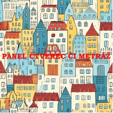 Látkový panel či metráž kolekce KRAJINA, DŮM 311-438 Látkový panel či metráž kolekce KRAJINA, DŮM 311-438