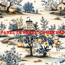 Látkový panel či metráž kolekce KRAJINA, DŮM 311-68 Látkový panel či metráž kolekce KRAJINA, DŮM 311-68