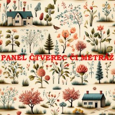 Látkový panel či metráž kolekce KRAJINA, DŮM 311-70 Látkový panel či metráž kolekce KRAJINA, DŮM 311-70