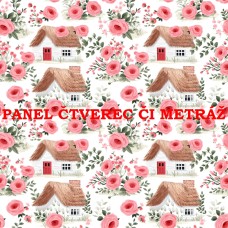 Látkový panel či metráž kolekce KRAJINA, DŮM 311-83 Látkový panel či metráž kolekce KRAJINA, DŮM 311-83