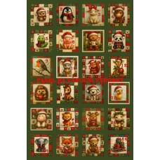 Látkový panel - na adventní kalendář, pexeso 334-177 čísla Látkový panel - na adventní kalendář, pexeso 334-177 čísla