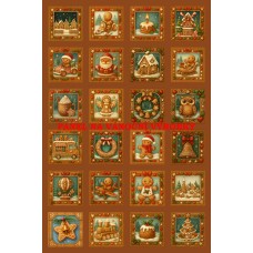 Látkový panel - na adventní kalendář, pexeso 334-184 bez čísel Látkový panel - na adventní kalendář, pexeso 334-184 bez čísel