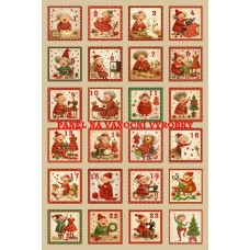 Látkový panel - na adventní kalendář, pexeso 334-186 čísla Látkový panel - na adventní kalendář, pexeso 334-186 čísla