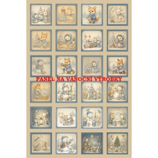 Látkový panel - na adventní kalendář, pexeso 334-189 bez čísel Látkový panel - na adventní kalendář, pexeso 334-189 bez čísel