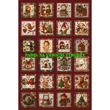 Látkový panel - na adventní kalendář, pexeso 334-196 čísla Látkový panel - na adventní kalendář, pexeso 334-196 čísla