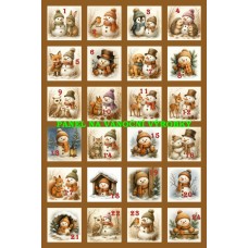 Látkový panel - na adventní kalendář, pexeso 334-202 čísla Látkový panel - na adventní kalendář, pexeso 334-202 čísla