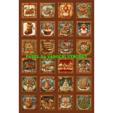 Látkový panel - na adventní kalendář, pexeso 334-204 čísla Látkový panel - na adventní kalendář, pexeso 334-204 čísla