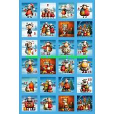 Látkový panel - na adventní kalendář, pexeso 334-206 čísla Látkový panel - na adventní kalendář, pexeso 334-206 čísla