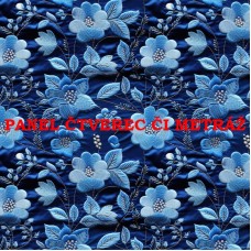 Látkový panel či metráž kolekce MODRÉ KVĚTINY 368-24 Látkový panel či metráž kolekce MODRÉ KVĚTINY 368-24