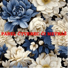 Látkový panel či metráž kolekce MODRÉ KVĚTINY 368-46 Látkový panel či metráž kolekce MODRÉ KVĚTINY 368-46