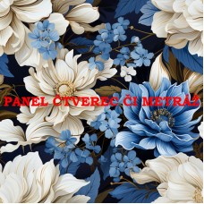 Látkový panel či metráž kolekce MODRÉ KVĚTINY 368-49 Látkový panel či metráž kolekce MODRÉ KVĚTINY 368-49