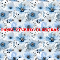 Látkový panel či metráž kolekce MODRÉ KVĚTINY 368-54 Látkový panel či metráž kolekce MODRÉ KVĚTINY 368-54