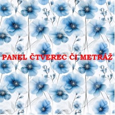 Látkový panel či metráž kolekce MODRÉ KVĚTINY 368-55 Látkový panel či metráž kolekce MODRÉ KVĚTINY 368-55