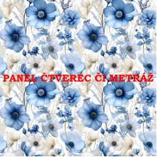Látkový panel či metráž kolekce MODRÉ KVĚTINY 368-57 Látkový panel či metráž kolekce MODRÉ KVĚTINY 368-57