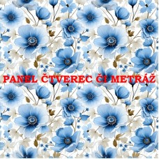 Látkový panel či metráž kolekce MODRÉ KVĚTINY 368-60 Látkový panel či metráž kolekce MODRÉ KVĚTINY 368-60