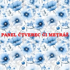 Látkový panel či metráž kolekce MODRÉ KVĚTINY 368-62 Látkový panel či metráž kolekce MODRÉ KVĚTINY 368-62