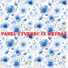 Látkový panel či metráž kolekce MODRÉ KVĚTINY 368-63 Látkový panel či metráž kolekce MODRÉ KVĚTINY 368-63