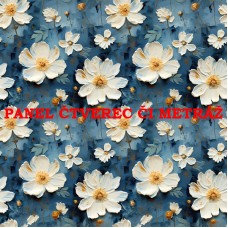Látkový panel či metráž kolekce MODRÉ KVĚTINY 368-65 Látkový panel či metráž kolekce MODRÉ KVĚTINY 368-65