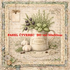 Látkový panel kolekce DENIM LACE HERBS 497-741 Látkový panel kolekce DENIM LACE HERBS 497-741