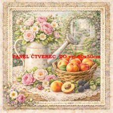 Látkový panel kolekce DENIM LACE FRUIT 497-743 Látkový panel kolekce DENIM LACE FRUIT 497-743