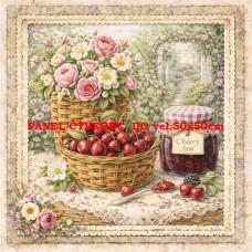 Látkový panel kolekce DENIM LACE FRUIT 497-744 Látkový panel kolekce DENIM LACE FRUIT 497-744