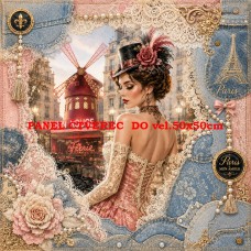 Látkový panel kolekce MOULIN ROUGE PARIS DENIM LACE 631-128 Látkový panel kolekce MOULIN ROUGE PARIS DENIM LACE 631-128