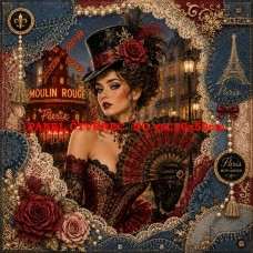 Látkový panel kolekce MOULIN ROUGE PARIS DENIM LACE 631-135 Látkový panel kolekce MOULIN ROUGE PARIS DENIM LACE 631-135