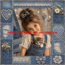 Látkový panel kolekce DREAMS DENIM LACE 631-151 Látkový panel kolekce DREAMS DENIM LACE 631-151