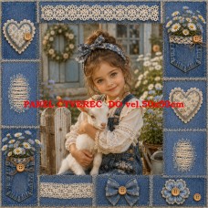 Látkový panel kolekce DREAMS DENIM LACE 631-157 Látkový panel kolekce DREAMS DENIM LACE 631-157