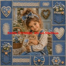 Látkový panel kolekce DREAMS DENIM LACE 631-158 Látkový panel kolekce DREAMS DENIM LACE 631-158