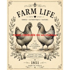 Látkový panel kolekce VINTAGE FARMA - LA FERME DU MATIN 632-16 Látkový panel kolekce VINTAGE FARMA - LA FERME DU MATIN 632-16