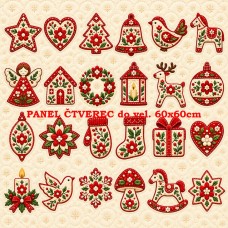 Látkový panel sada kolekce VÁNOCE 640-972 Látkový panel sada kolekce VÁNOCE 640-972
