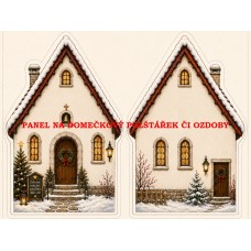 Panel na VÁNOČNÍ DOMEČKOVÝ POLŠTÁŘEK / OZDOBY 641-12 Panel na VÁNOČNÍ DOMEČKOVÝ POLŠTÁŘEK / OZDOBY 641-12